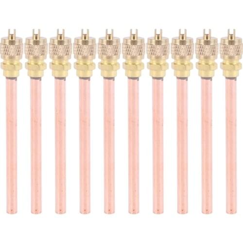 10Pcs Air Conditioner Refrigeration Access Valves 6mm OD Copper Tube Filling Parts