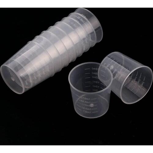 20pc 30ml Clear Plastic Measuring Cups Laboratory Kitchen DIY Epoxy Resin Mold Silicone Jewelry Accessories Making Tools