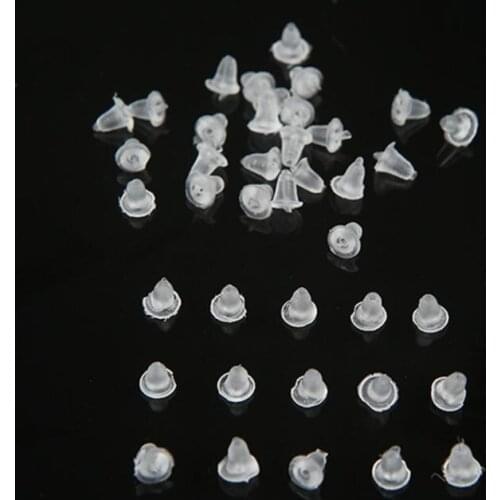 200pcs/lot Rubber Earring Back Silicone Round Ear Plug Blocked Caps Earrings Back Stoppers For DIY Parts Jewelry Findings Making