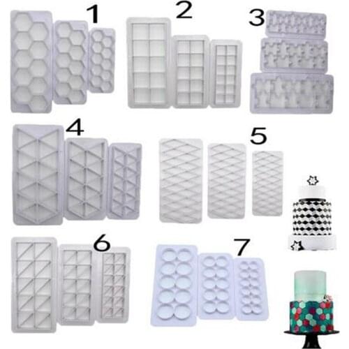 30pcs 3 pcs Geometry fondant cookie cutter cake mold fondant mold fondant cake decorating tools Baking