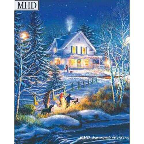 5d diy diamond painting landscape snow cross stitch new arrival rhinestone round diamond embroidery 3D mosaic home decoration