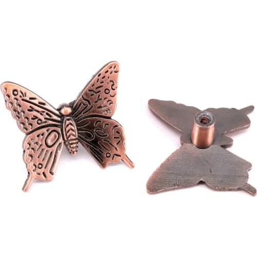 8PCS Kitchen Cabinet Cupboard Door Drawer Pull Knob Butterfly Handles Dresser Pull Handle Antique Bronze Furniture handle