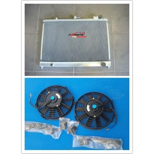 52MM All Aluminum Radiator + FAN For Nissan Pintara Skyline R31 R 31 MT Maunal