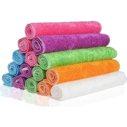 Bamboo Fiber Soft Washing Towel Dish Bowl Non-stick Oil Multi-function Durable Kitchen Water Cleaning Cloth Colorful Wiping Rag