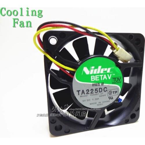 Free Shipping For Nidec R34487-57, G2HP DC 5V 0.33A, 60x60x15mm 50mm, 3-wire 3-pin connector Server Square Cooling Fan