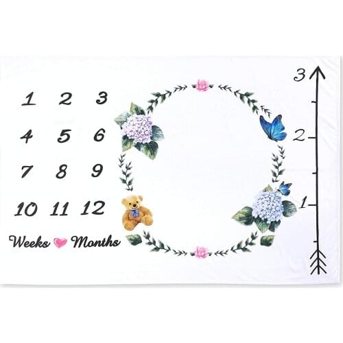 Citgeett Photography Newborn Baby Blanket Monthly Flowers Numbers Photo Prop Accessories