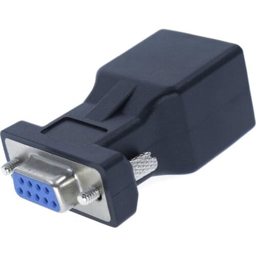 DB9 RS232 Female Port to RJ45 Female Connector DB9 Serial Port Extender to LAN CAT5 CAT6 RJ45 Network Ethernet Cable Adapter