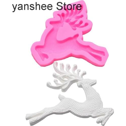 Deer and moose silica gel mold for cake decoration, chocolate decoration tools, calcite, craft sugar, baked food, kitchen