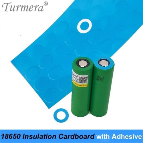 Turmera 100PCS 70PCS 1S 18650 Battery Insulation cardboard with Adhesive for 18650 Battery Cell Insulating Glue Patch Positive
