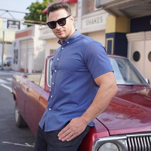 10XL 8XL 7XL 6XL Men Summer Shirts 2021 New Arrivals Men Business Casual Thin Comfortable Denuim Fat Loose Shirts
