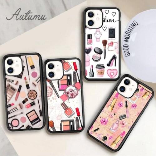 Brushes Eyeshadow Makeup Set Phone Case for iPhone 11 12 Pro Max mini X XR XS SE 2020 5 6S 7 8 Plus Galaxy S8 S9 S10 Cover shell