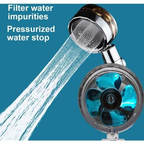 2021 Shower Head Water Saving Flow 360 Degrees Rotating With Small Fan Rain High Pressure Spray Nozzle Bathroom Accessories