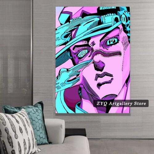 JoJo S Bizarre Adventure Canvas Wall Art Poster Role Kujo Jotaro Home Decoration Painting For Bedroom Abstract