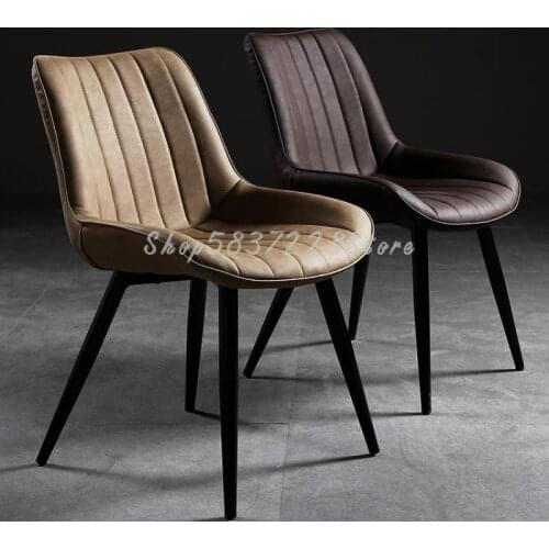 Nordic Luxury Dining Chair Leather Back Discussion Desk Chair Household Single Makeup Chair Modern Simple Leisure Stool