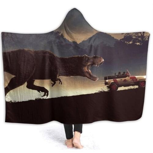 Jurassic Park Hooded Blanket 3D full print Wearable Blanket Adults Kids style