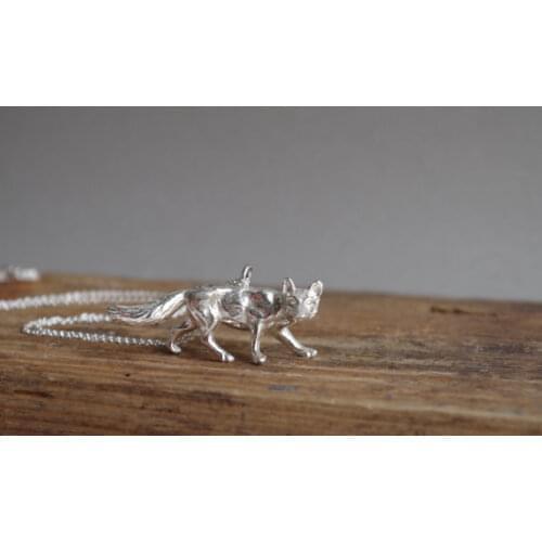 Wholesale New Unique Vintage Fox Pendant Necklace Antique Silver Woodland Creature Forest Fall Jewelry