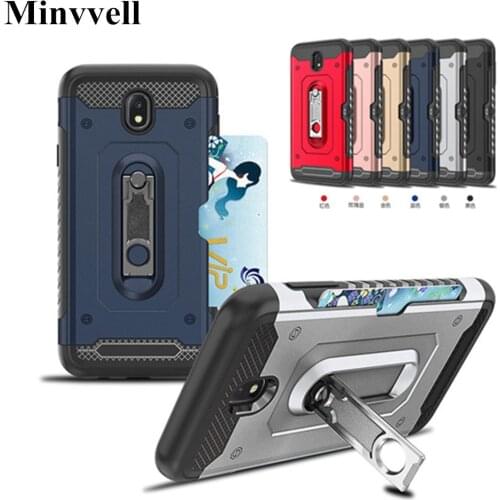 Phone Case for Samsung Galaxy J3 J5 J7 Pro 2017 Hybrid TPU+PC Shockproof Armor Cover For J330 J530 J730 Kickstand Card Slot Case