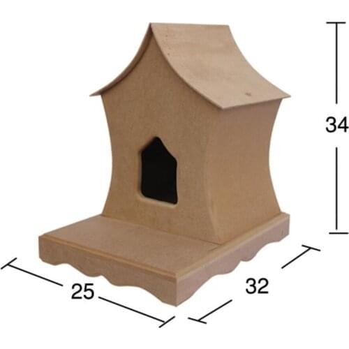 KU335 Bird House, Dyeable Raw Wood Bird House