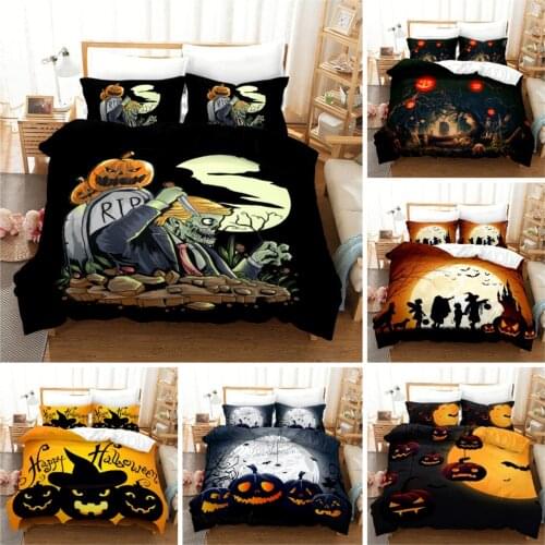 Luxury 3D Digital Halloween Bedding Set,Duvet Cover & Pillowcase,Popular Style 2/3 pcs.(No padding No sheet) queen bedding set