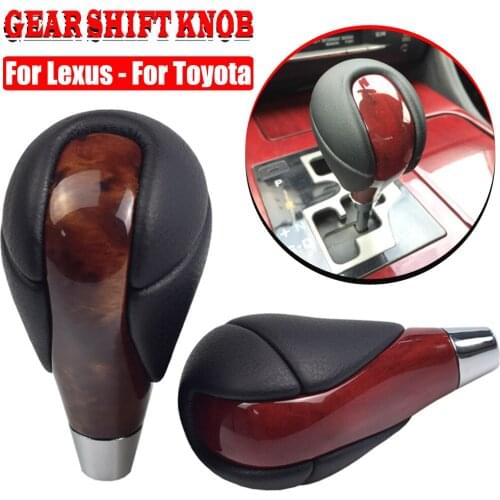 Car Carbon Fiber Gear Shift Knob Genuine Leather Shifter Head Fit for Lexus ES300 GS300 IS250 LS400
