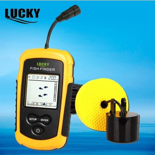Lucky Fish Finder for boat fishing Portable ice fishing Finder Accessories Sonar Sensor Depth Sounder Wired Fishfinder FF1108-1