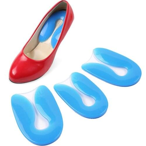 U Type Heel Protection Gel Foot Heel Cushion Half Insole Pads Silicone Heel Inserts Silicone Heel Cup Gel Men Women
