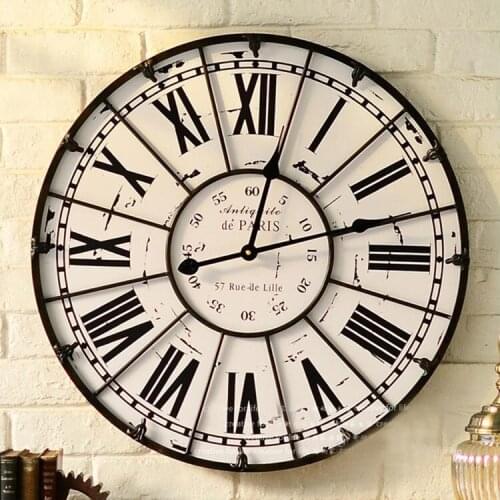 The second round of Specials! Original price 205 yuan creative living room wall clock wrought iron wall clock watches Roman nume