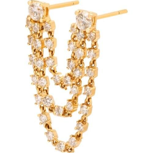 High quality European and American style retro fashionable temperament double Earrings chain Tassel Earrings