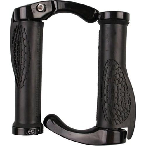 Bicycle Grip Handlebar End Caps Aluminium Alloy Lock Mountain Handle Bar Grip Bike Anti-Skid Rubber Bicycle Skid-Proof Grips