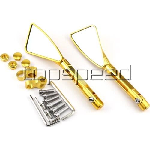 Gold Motorcycle Side Rearview Mirrors For Honda Suzuki Kawasaki Yamaha KTM Buell Ducati Buell Aprilia Triumph