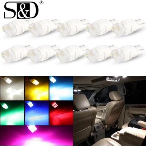 10pcs T10 W5W Car Turn Side Light Marker Lamp WY5W 501 168 192 Auto Wedge LED Bulbs License Plate Lights White Blue Red 12V