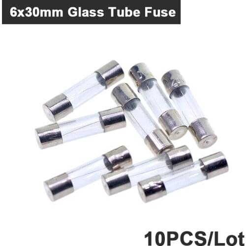 10pcs multimeter Fuse Quick Fast Blow Fuse Glass Tube thermo Fuses 6*30mm 250V 1A/2A/3A/4A/5A/6A/7A/8A/10A/15A/20A/25A/30A