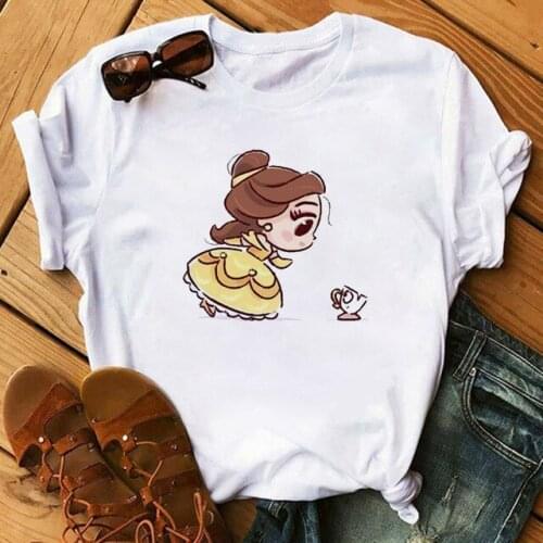 2020 Summer Princess Tshirt Cartoon Graphic Printed Short Sleeve Tops & Tees Fashion Casual T-Shirts Womens Clothing Female