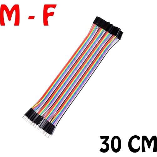30cm)40pcs in Row Dupont Cable 30cm 2.54mm 1pin 1p-1p Female to Male jumper wire