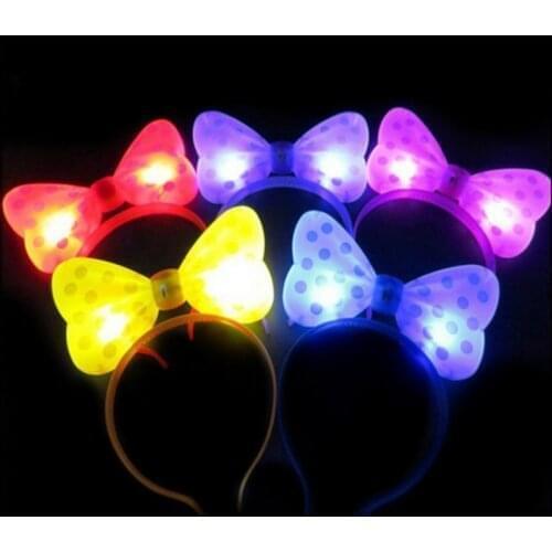 5/10pcs LED Horn Headband Headband Multicolor Luminous Earrings Horn Bow Hair Accessories Wedding Party Decoration Luminous Prop