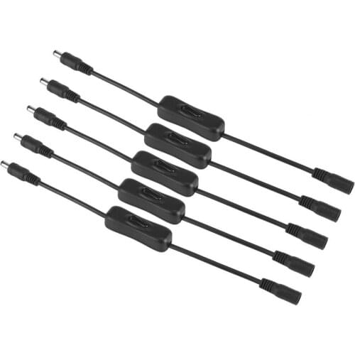 5Pcs 12V DC Power Cord 5.5x2.1mm Male Female Power Adapter Extension Cable For CCTV Camera Home Appliance LED Strip Light