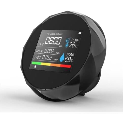 5 in1 CO2 Detector Meter Digital Temperature Humidity Sensor Tester Air Quality Monitor Carbon Dioxide TVOC HCHO Gas Detector