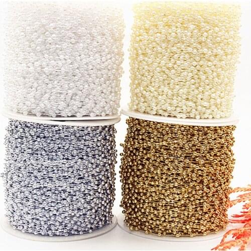 5YD Gypsophila 3mm4mm Imitation Pearl Connection Bead Bridal Bouquet Headdress Wedding Decoration DIY Bead Chain Bead String