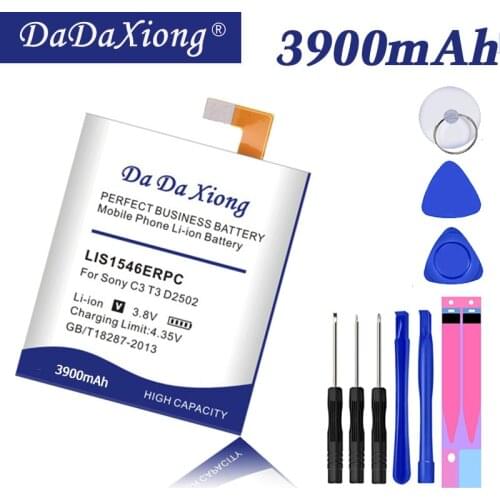 Da Da Xiong 3900mAh LIS1546ERPC Battery for Sony Xperia C3 T3 S55T S55U D2502 D2533 M50W D5103 Phone Battery