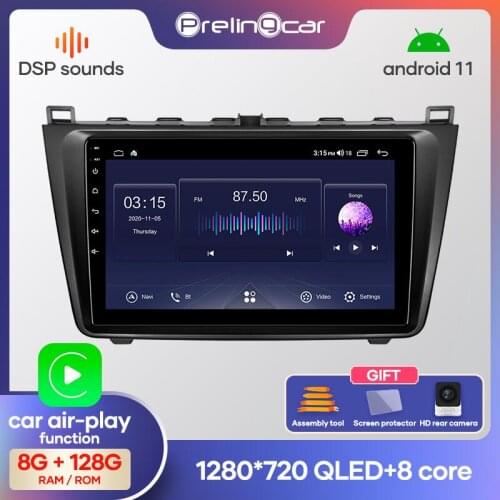 Prelingcar Android 10.0 NO DVD 2 Din Car Radio Multimedia Video Player Navigation GPS For Mazda 6 2007 2008 2009-2012 Octa-Core