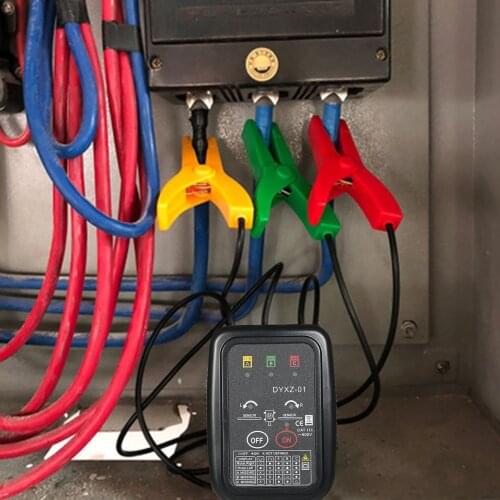 Non-Contact Phase Detector Digital Phase Sequence Tester with Phase LED Indicator Clamp Positive/Reverse Phase Tester AC70~600V