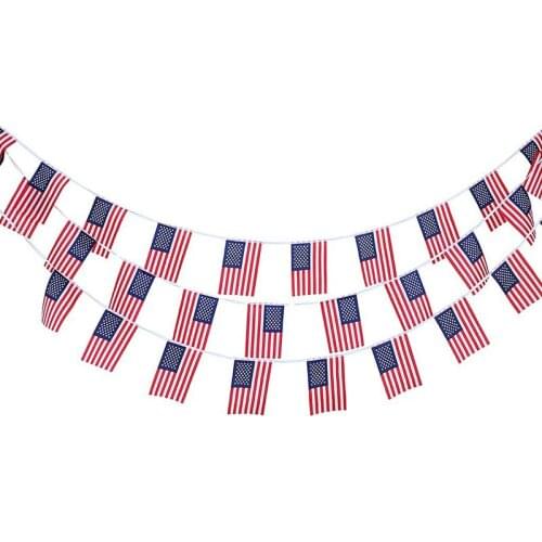 BMBY-10m 30 pcs American Flag String Bunting Flag Garland Home Garden Decoration