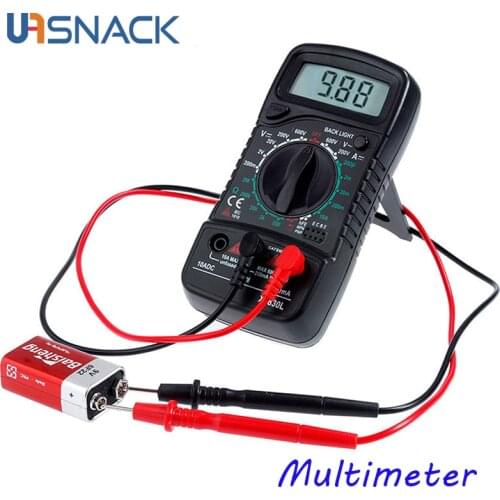 XL830L Digital Multimeter Handheld LCD AC/DC Voltage Amp Current Resistance Electrical Tester Blue Backlight Meter Easy To Use