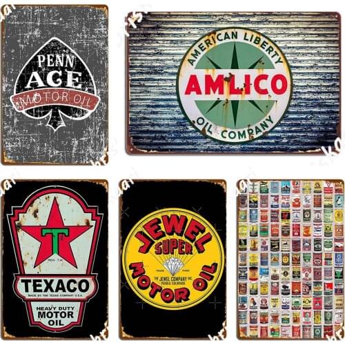 Motor Oil Vitage Metal Signs Club Party Vintage Bar Cave Racing Oil Tin sign Garage PARTS & SERVICE Plate Race Fuel Posters
