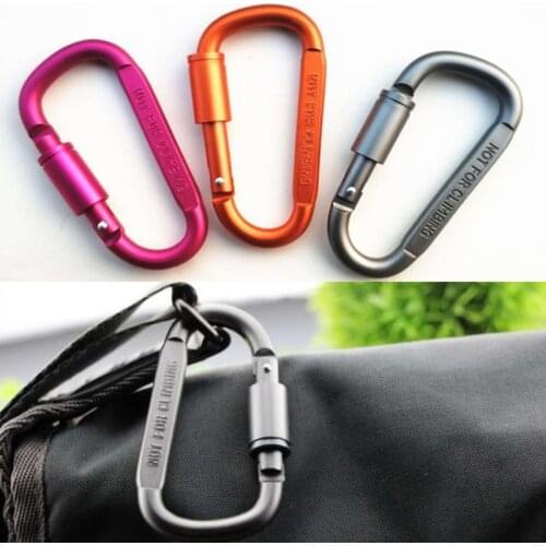 Outdoor Survival D-ring Locking Carabiner Tactical Military Keychain Clip Set Screw Karabiner Camping Climbing Equipment Buckle