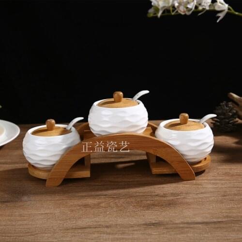 Kitchen China spice jar set kitchen seasoning salt shaker box canisters christmas candy purfume organizer