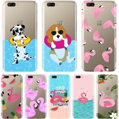 Summer Dog Pink Flamingo Pineapple Soft Back Cover For OnePlus 3 3T 5 5T 6 6T Phone Case Silicone For One Plus 3 3T 5 5T 6 6T