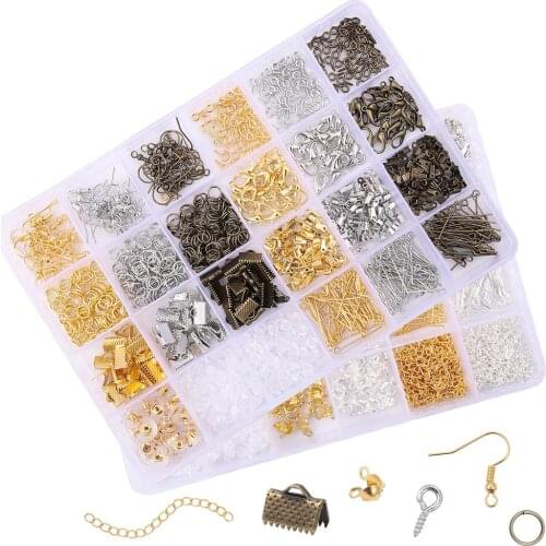 Jewelry Making Kit Repair Tool Open Jump Ring/Lobster Clasp/Tail Chain/Clip Buckle/Earring Hooks Set DIY Earrings Materials