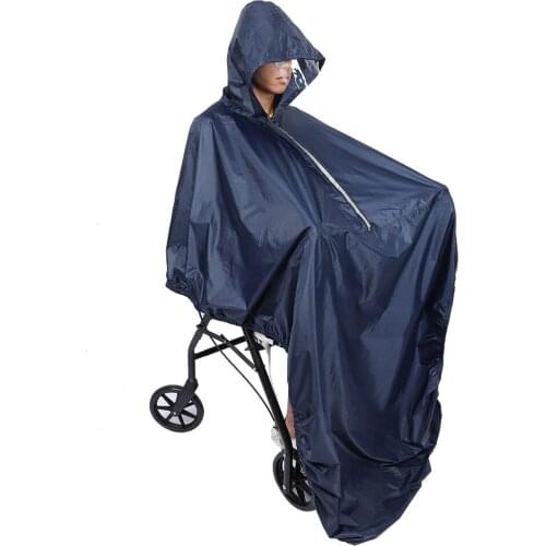 Hooded Wheelchair Rain Cover Nylon Waterproof Soft Wheelchair Rain Coat Suitable For Wheelchair Users