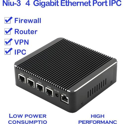 Niu-3 Gigabit multi-port IPC, MINI PC, firewall, VPN, router [4 Intel Gigabit LAN / 6USB / 1COM / 1HDMI]